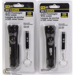 LOT OF 2 FIX IT 6LED FLASHLIGHTS
