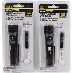LOT OF 2 FIX IT 6LED FLASHLIGHTS