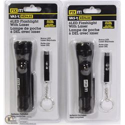 LOT OF 2 FIX IT 6LED FLASHLIGHTS