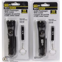 LOT OF 2 FIX IT 6LED FLASHLIGHTS
