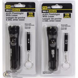 LOT OF 2 FIX IT 6LED FLASHLIGHTS