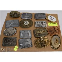COLLECTION OF 15 BELT BUCKLES