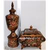 Image 1 : 2 LIDDED PAINTED HOME DECOR