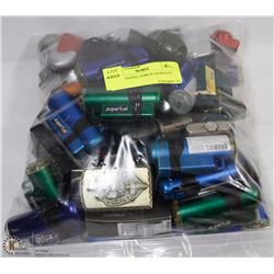BAG OF SEIZED TORCH LIGHTERS ETC