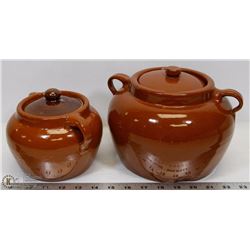 2 ALBERTA POTTERIES  REDCLIFF BEAN POTS