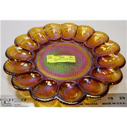 INDIANA CARNIVAL GLASS DEVILED EGG PLATE
