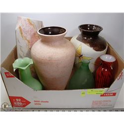 BOX OF VARIOUS VASES
