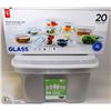 Image 1 : 20PC GLASS FOOD STORAGE SET SOLD WITH 66PC PLASTIC