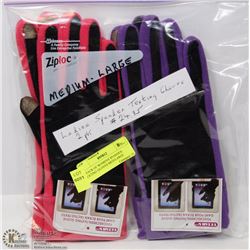 2 PACK OF WOMENS SPANDEX TEXTING GLOVES MED/LARGE
