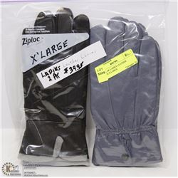 2 PACK OF LADIES LEATHER GLOVES X-LARGE