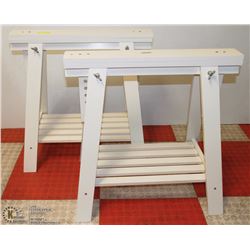PAIR OF WHITE IKEA  WORK BENCHES