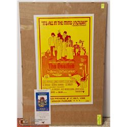 BEATLES YELLOW SUBMARINE POSTER W. MOVIE THEATER
