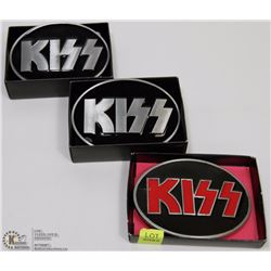 LOT OF 3 KISS BELT BUCKLES
