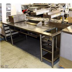 7' STAINLESS STEEL TABLE WITH HEAT LAMP