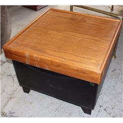 LOT OF 6 LEATHERETTE STOOLS WITH WOODEN TABLE TOPS