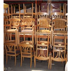 LOT OF 39 UPHOLSTERED WOODEN CHAIRS