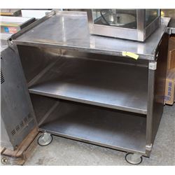 STAINLESS STEEL WAGNER WITH SHELVES ON WHEELS