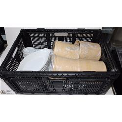 BIN OF ASSORTED SERVING WARE