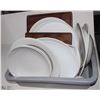 Image 1 : BIN OF ASSORTED PLATEWARE