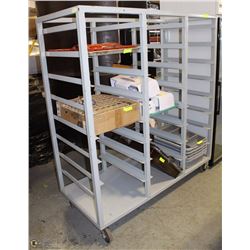TRIPLE HEAVY DUTY TRAY RACK ON WHEELS