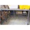 Image 1 : METAL  PREP TABLE WITH STAINLESS STEEL TOP