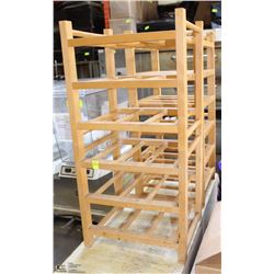 PAIR OF WOODEN WINE RACKS
