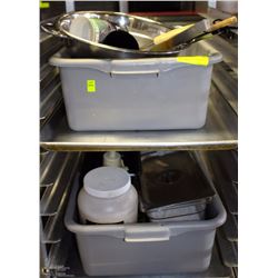 LOT OF RESTAURANT MISC. INCL TRAYS .BINS ETC