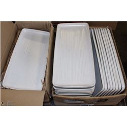 2 BOXES OFFWHITE SERVING PLATES 14" X 6 3/4"