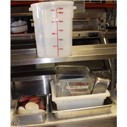 LOT OF ASST STORAGE CONTAINERS & CERAMIC LIDS