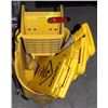Image 1 : 3 WET FLOOR SIGNS WITH MOP PAIL  AND WRINGER