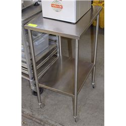STAINLESS STEEL TABLE ON WHEELS