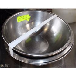 LOT OF 10 STAINLESS STEEL 10" BOWLS
