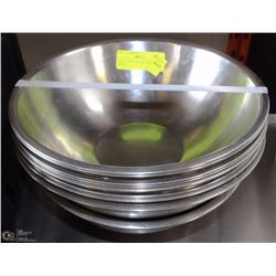 LOT OF 10 STAINLESS STEEL 10" BOWLS