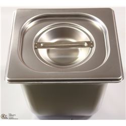 ME#17 S/S FOOD PAN ONE FOURTH SIZE 6" DEEP W/ LID