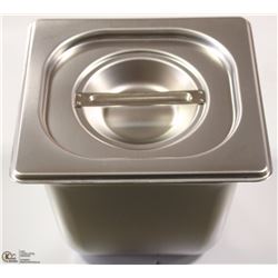 ME#17 S/S FOOD PAN ONE FOURTH SIZE 6" DEEP W/ LID