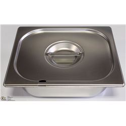 ME#18 S/S FOOD PAN HALF SIZE 4" DEEP WITH LID