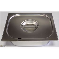 ME#18 S/S FOOD PAN HALF SIZE 4" DEEP WITH LID