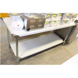 ME#22, 30"X72" S/S WORK TOP TABLE W/ GALVANIZED