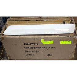 24- RECTANGULAR WHITE SERVING PLATES 14 X 6 3/4
