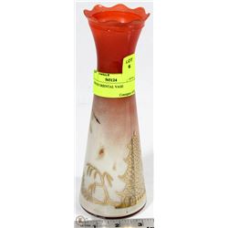 ORANGE ORIENTAL VASE