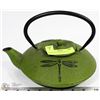 Image 1 : DRAGONFLY CAST IRON GREEN TEAPOT