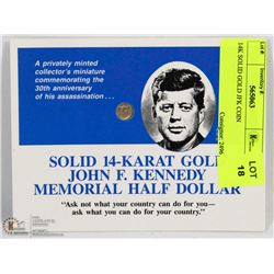 14K SOLID GOLD JFK COIN