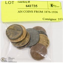10 GERMAN COINS FROM 1876-1936