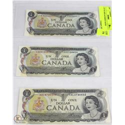 3- 1973 $1 REPLACEMENT NOTES