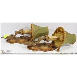 ANTIQUE EARLY 1900S WALL LAMPS WITH SHADES