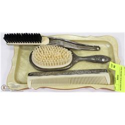 MOTHER OF PEARL SERVING TRAY WITH VANITY SET