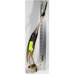 TALL HORN CARVED CRANE