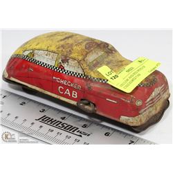 YELLOW AND RED WIND UP CHECKERED CAB