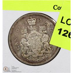 1966 CANADIAN 50 CENT SILVER COIN