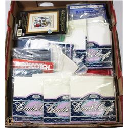 FLAT OF ASST NEEDLEPOINT & CROSSTITCH KITS, AND